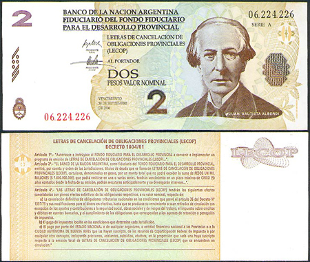 Argentina, currency, bond, lecop