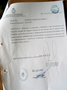 Argentina, residencia temporaria