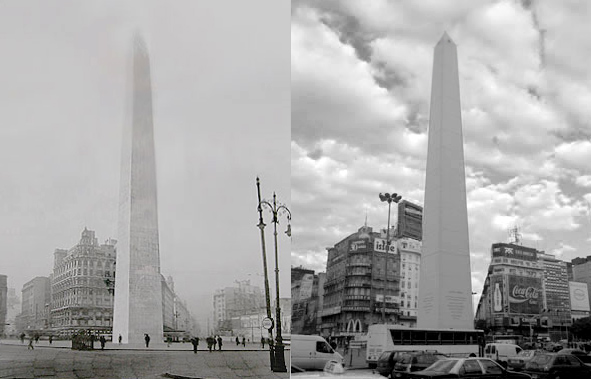 Buenos Aires, Obelisco, then & now