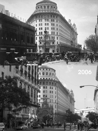 Buenos Aires, Diagonal Norte, then & now