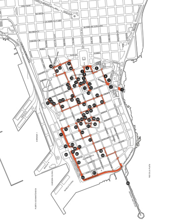 Montevideo, Ciudad Vieja, architecture map