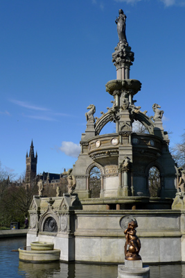 Scotland, Glasgow, West End, Kelvingrove Park, Stewart memorial fountain