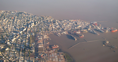 Uruguay, Montevideo, aerial view, Ciudad Vieja, Avenida Lavalleja, La Aguada