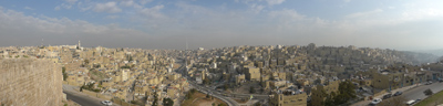 Jordan, Amman, citadel, panorama city view