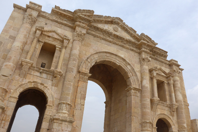 Jordan, Jerash, Roman ruins, Hadrian's gate