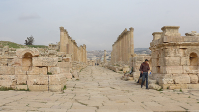 Jordan, Jerash, Roman ruins, tetrapylons