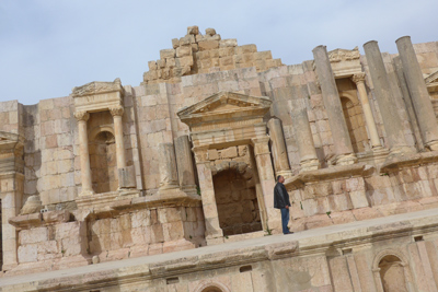 Jordan, Jerash, Roman ruins, theater stage