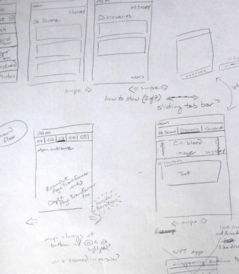 Endless Mile, sketching out Android app design