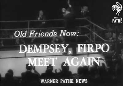 British Pathé newsreel capture, Dempsey & Firpo meet again