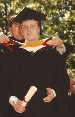 Robert Wright, graduation, ceremony, Rhodes College, 1992