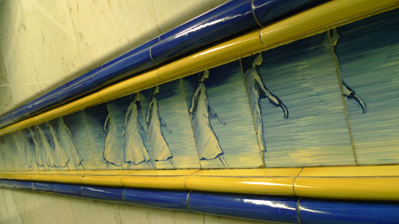 Portugal, Lisboa, Metro, subway, Rossio, tiles, azulejos