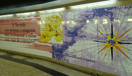 Portugal, Lisboa, Metro, subway, linha vermelho, tiles, azulejos, Olivais