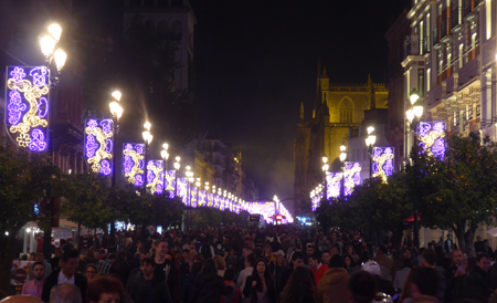 Spain, España, Christmas, Navidad, Sevilla, Avenida de la Constitución