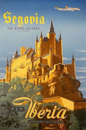 Spain, travel, poster, Iberia, Segovia