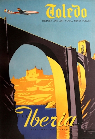 Spain, travel, poster, Iberia, Toledo