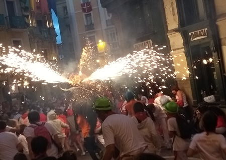 España, Spain, País Vasco, Basque Country, Pamplona, Iruña, Encierro, Running of the Bulls