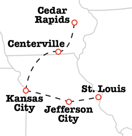 road trip, Missouri, Iowa, Kansas City, Jefferson City, St. Louis