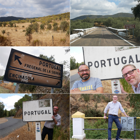 Portugal, Spain, border, sign, España