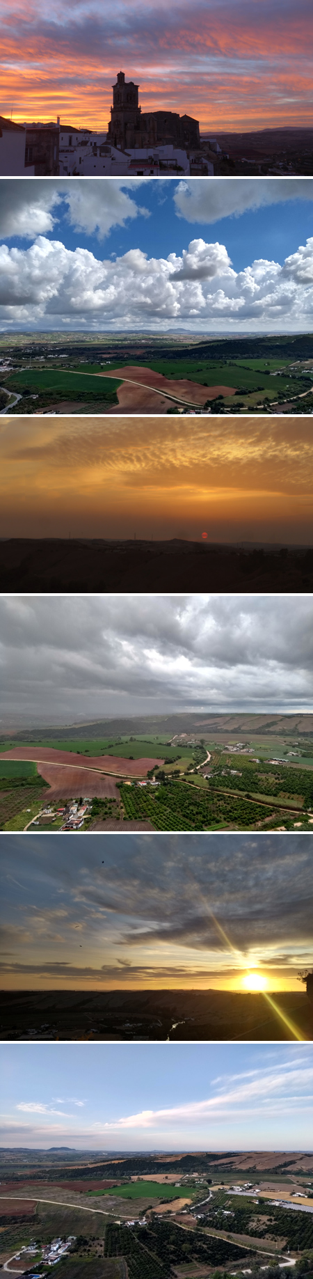 Arcos de la Frontera, panorama, sunrise, sunset