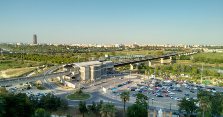 España, Spain, Andalucía, Sevilla, San Juan de Aznalfarache, Metro, panorama