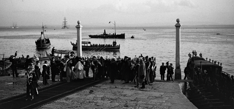 Portugal, Lisboa, Alfonso XIII, Cais das Colunas, 1903