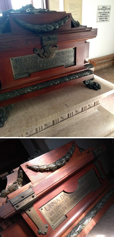 Portugal, Lisboa, Lisbon, Igreja da Memória, Marquês de Pombal, remains, urn