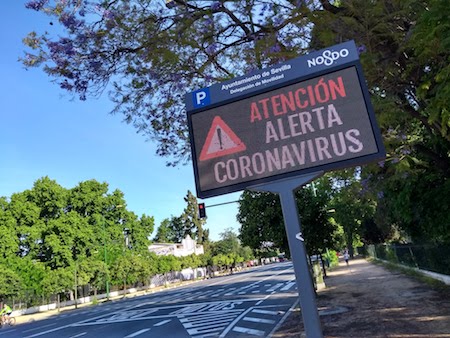 España, Spain, COVID19, pandemic, Sevilla, sign