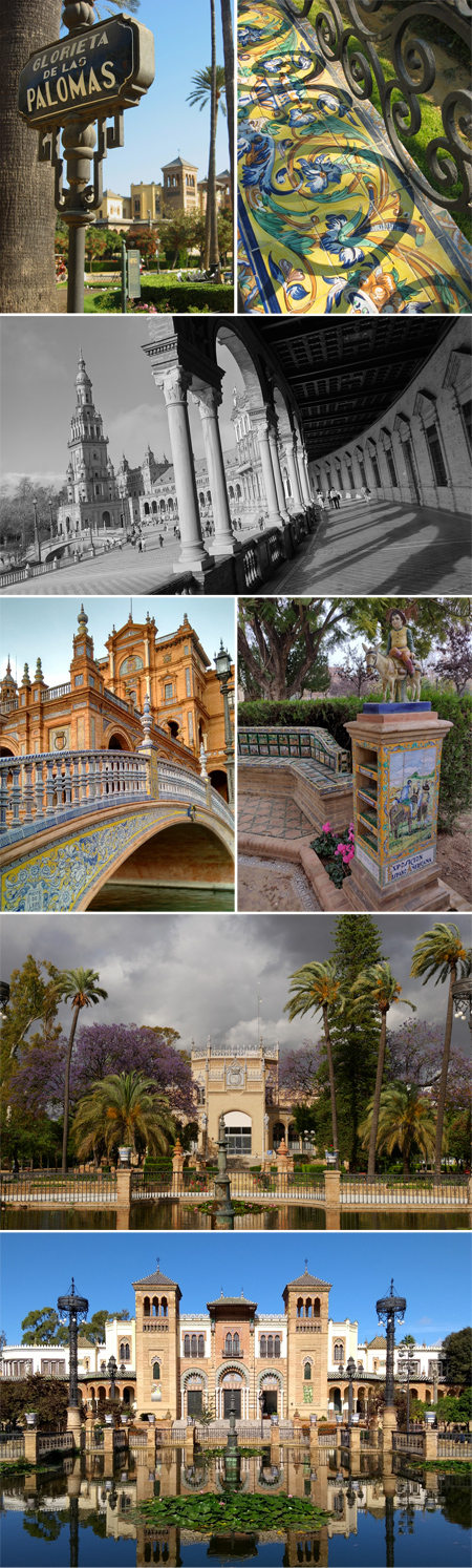 España, Spain, Sevilla, Seville, Parque María Luisa, Plaza de España, Plaza de América