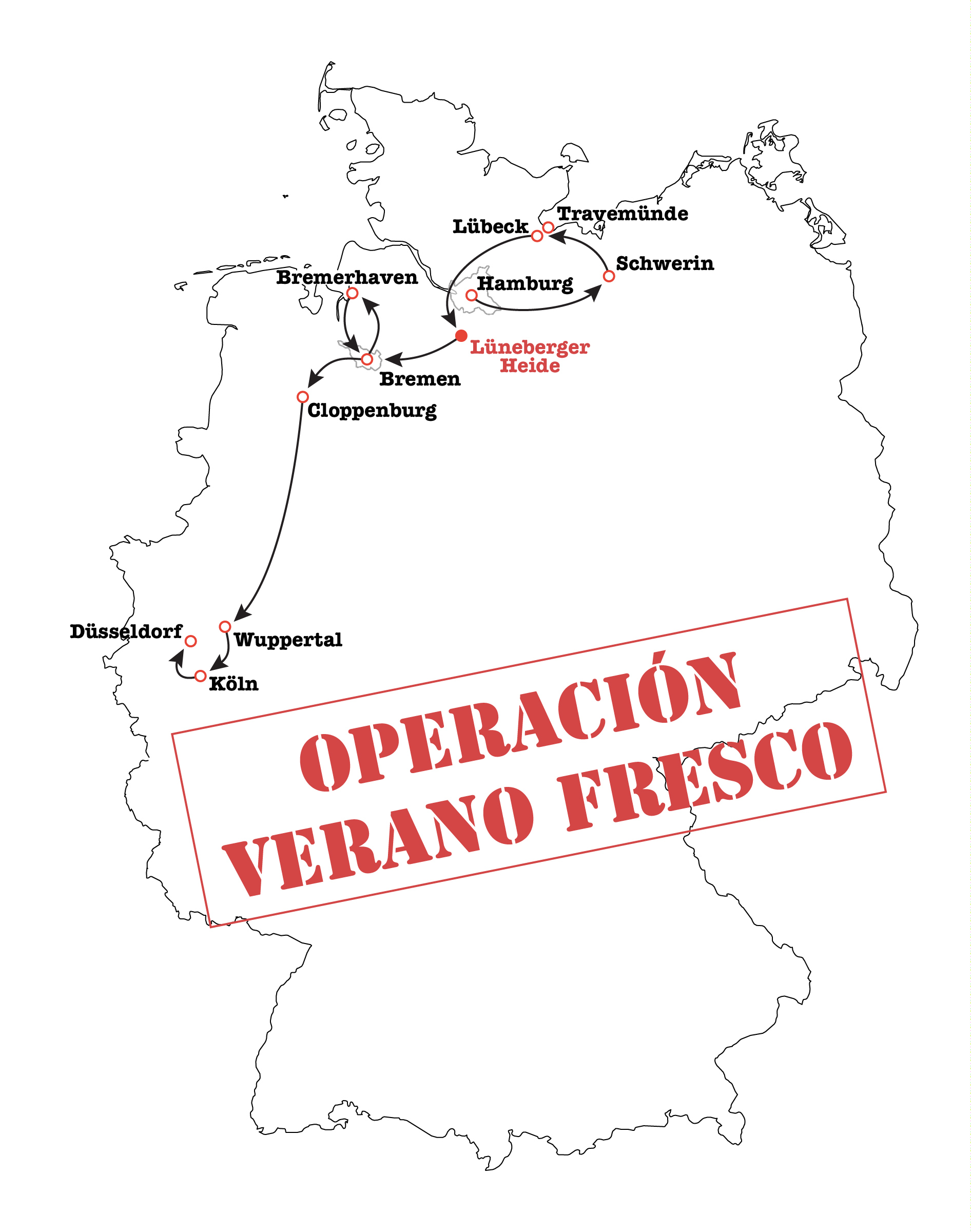 Operación Verano Fresco, vacation map, Germany, Deutschland