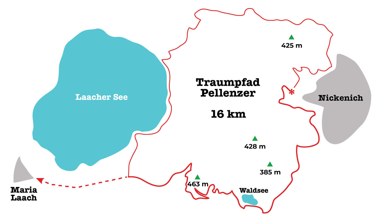 Germany, hiking, Laacher See, Operación Río Rin, Traumpfad Pellezner, map